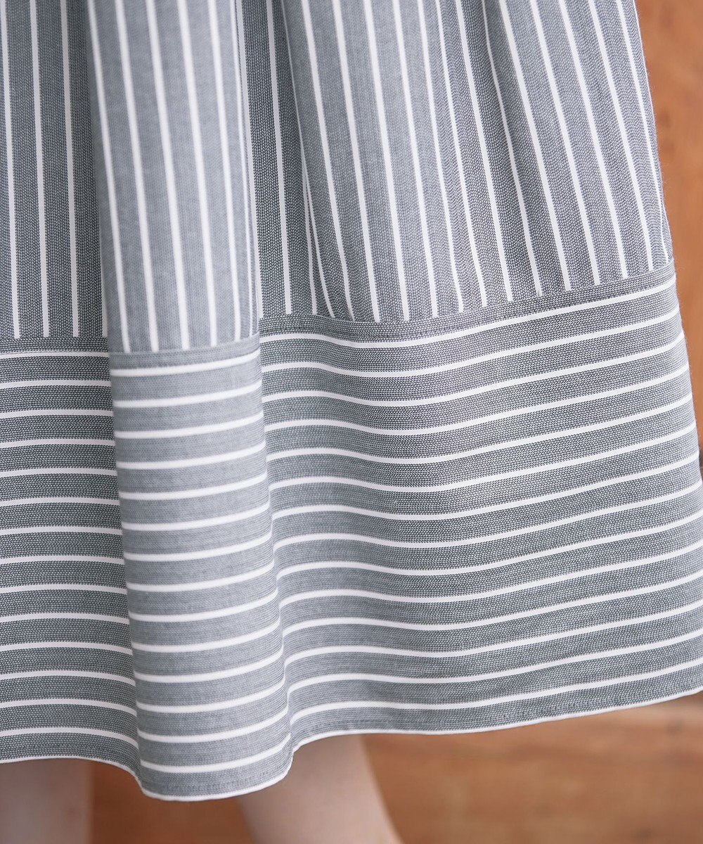 Tiaclasse L 【洗える】フレアスリーブシャツワンピース 