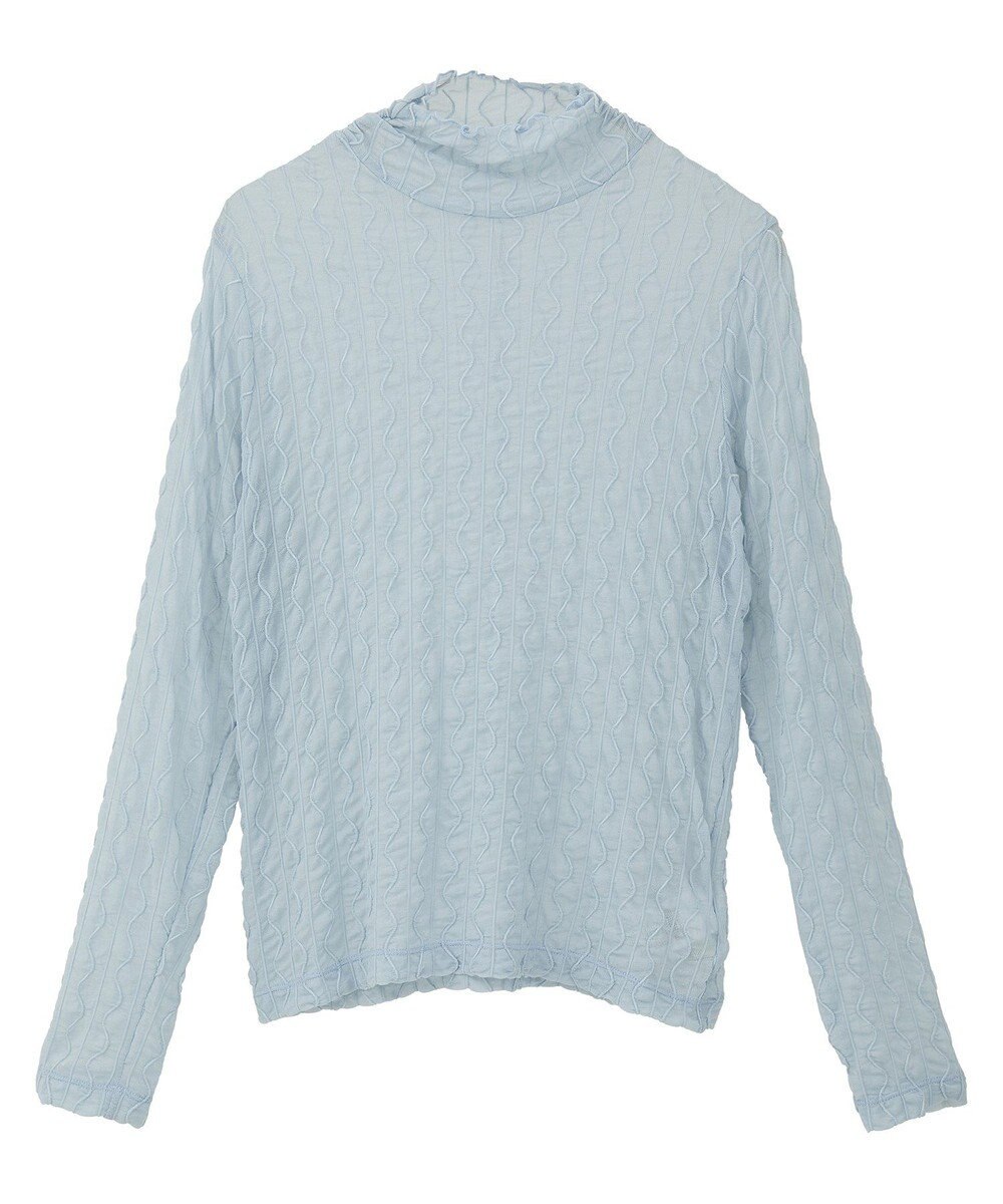 earth music&ecology ハイネックシアーうねうねプルオーバー 