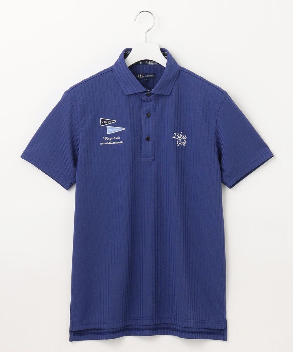 23区GOLF 【MEN】【吸水速乾/UVカット】サッカージャージーポロシャツ 