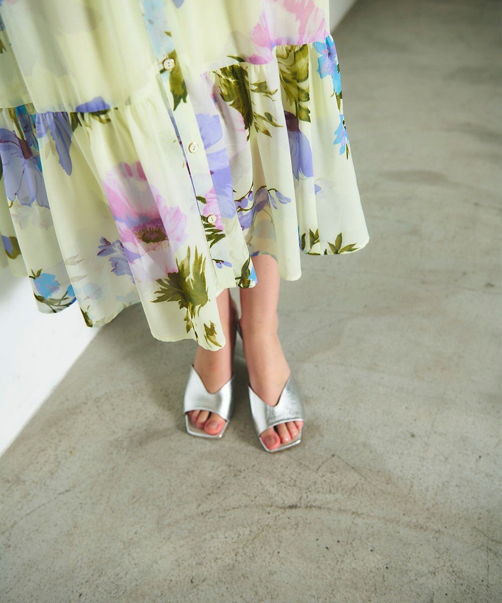 GRACE CONTINENTAL ビッグボタニカルシャツワンピース 