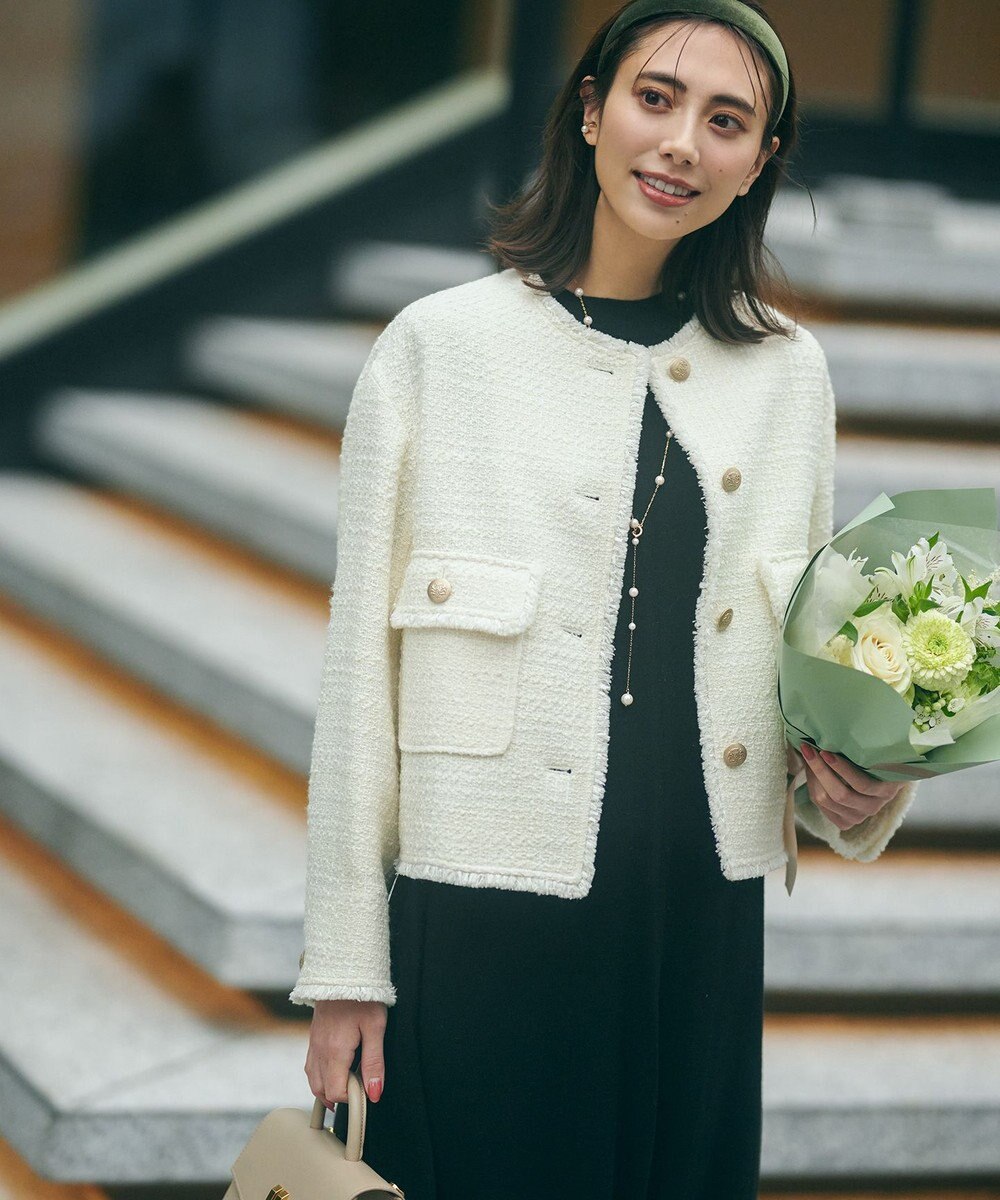 23区 L GIOLICA カラーミックスツイード ジャケット 