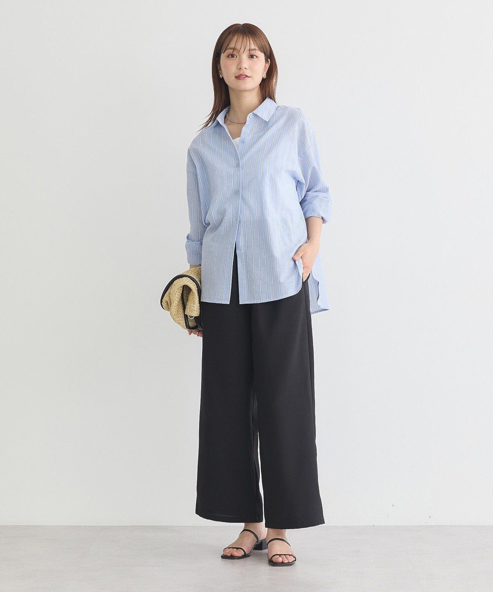 earth music&ecology 【接触冷感】綿麻混ベーシックシャツ 