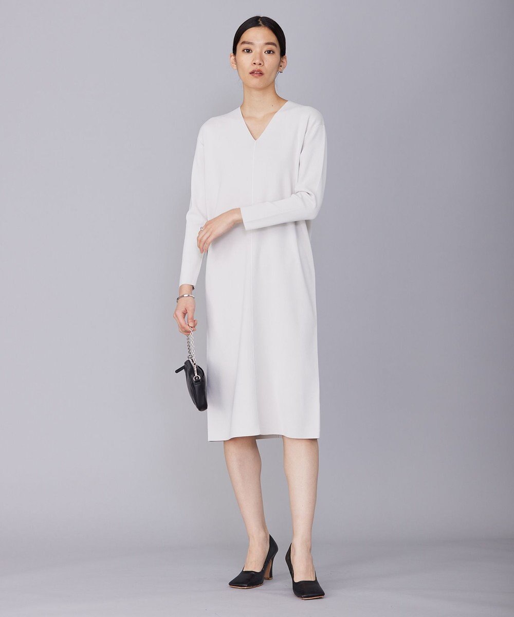 ICB 【洗える】 シンセティックフルニードル Vネックワンピース 