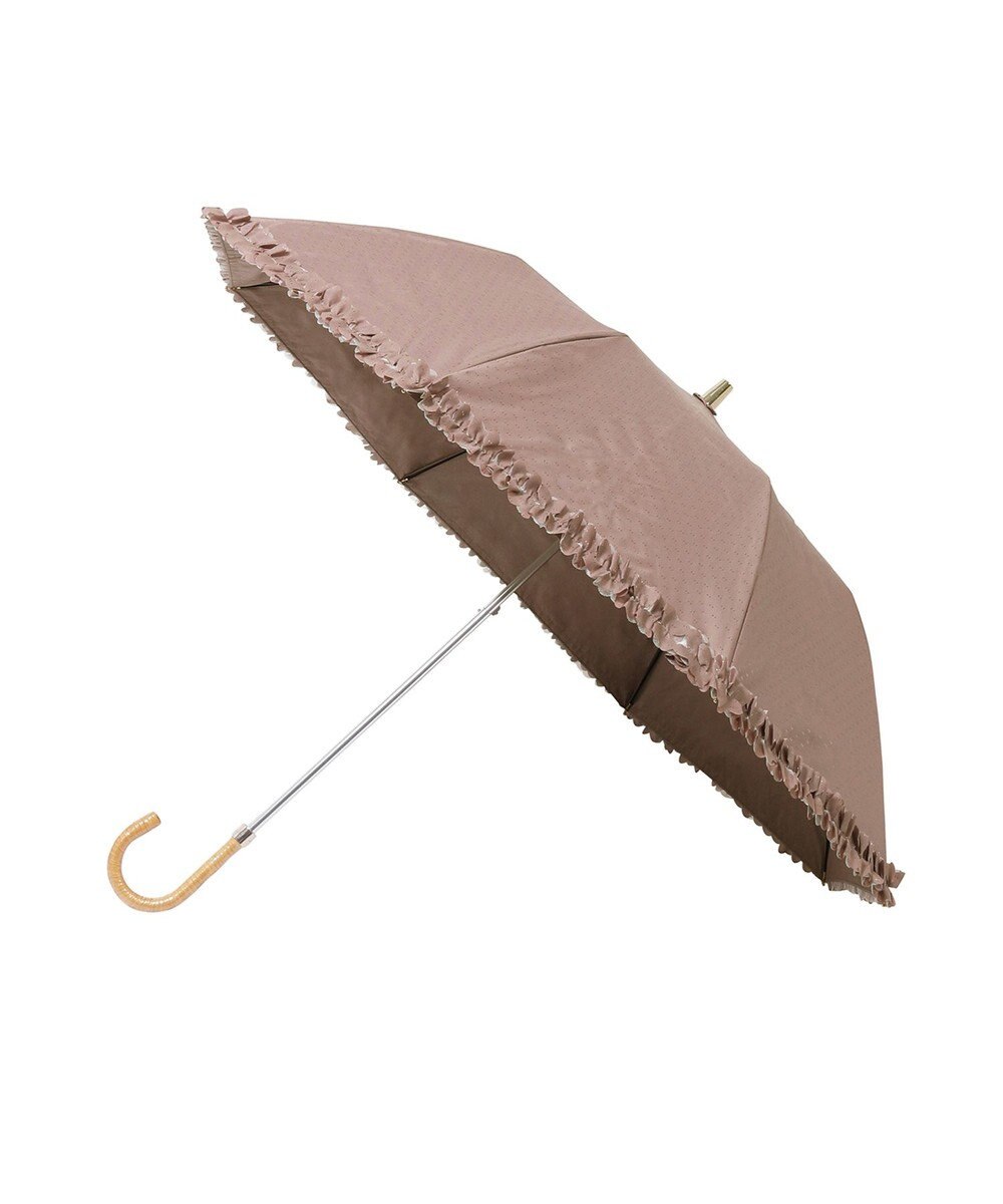 MOONBAT 【晴雨兼用日傘】LANVIN en Bleu (ランバン オン ブルー) 折りたたみ日傘 ドビーフリル 遮光 遮熱 UV 