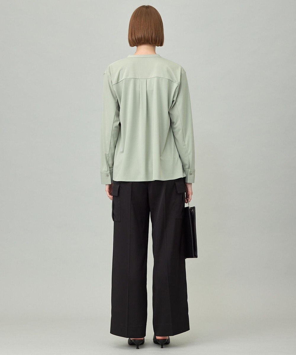 ICB 【洗える】イージージョーゼット バンドカラーカットソー 