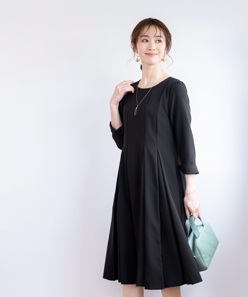 Tiaclasse L 【ダブルクロス】【洗える】ラインワンピース 