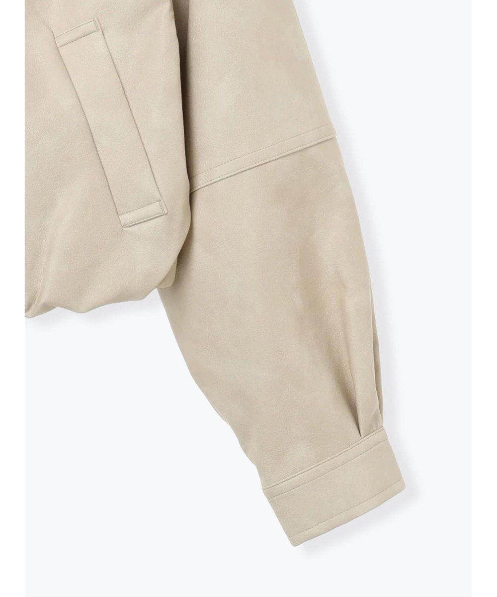 Te chichi フェイクレザークロップドブルゾン 