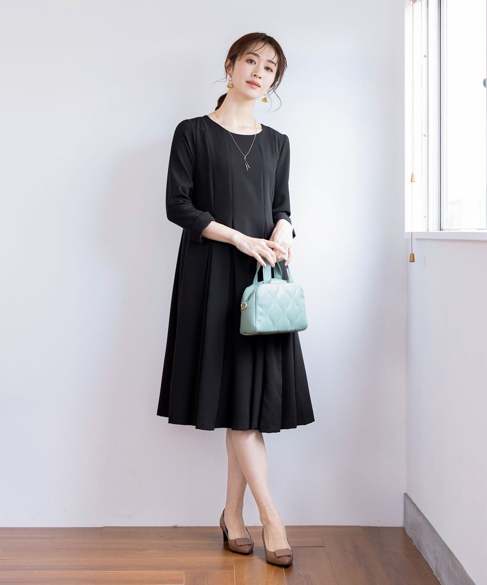 Tiaclasse L 【ダブルクロス】【洗える】ラインワンピース 