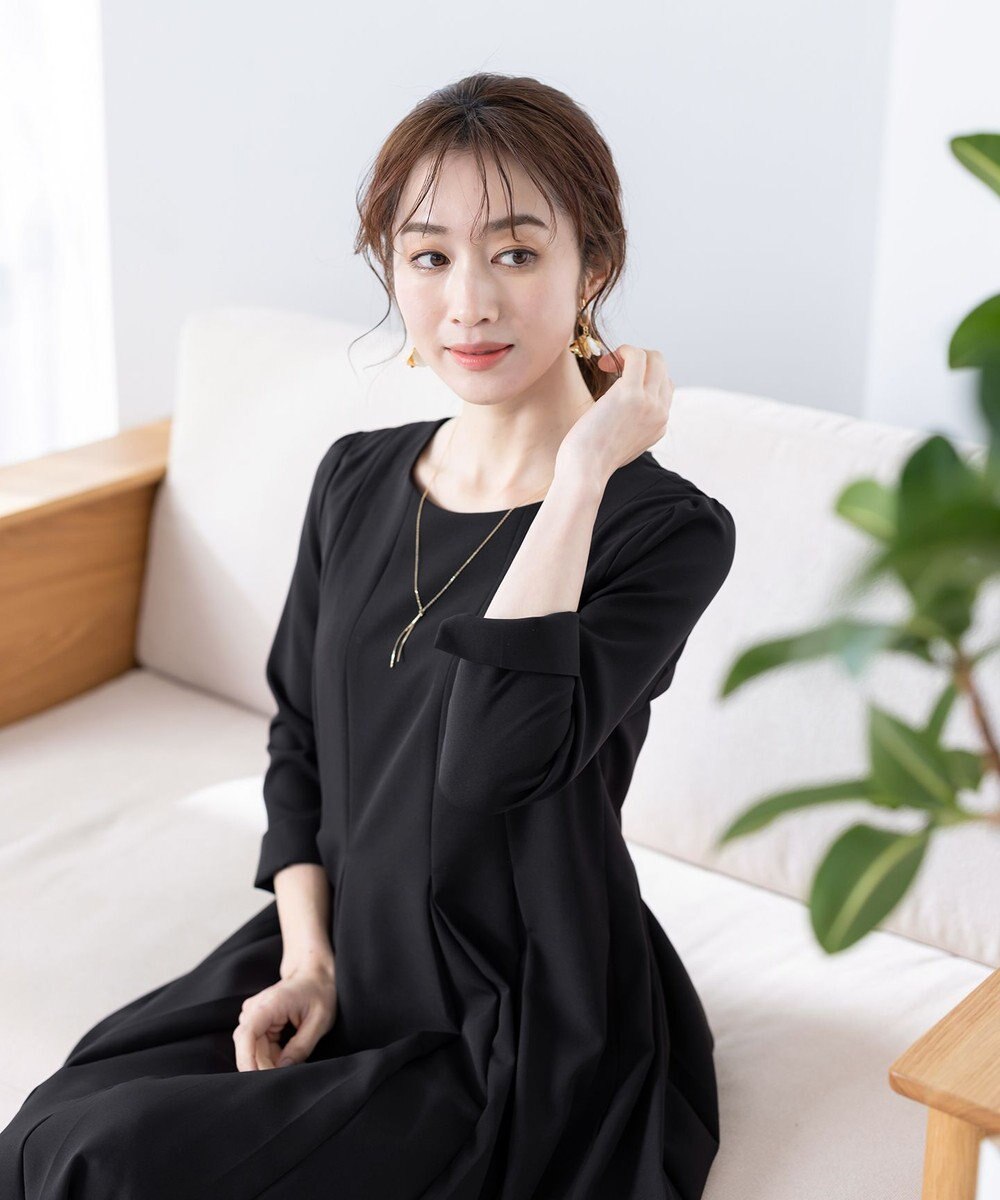 Tiaclasse L 【ダブルクロス】【洗える】ラインワンピース 