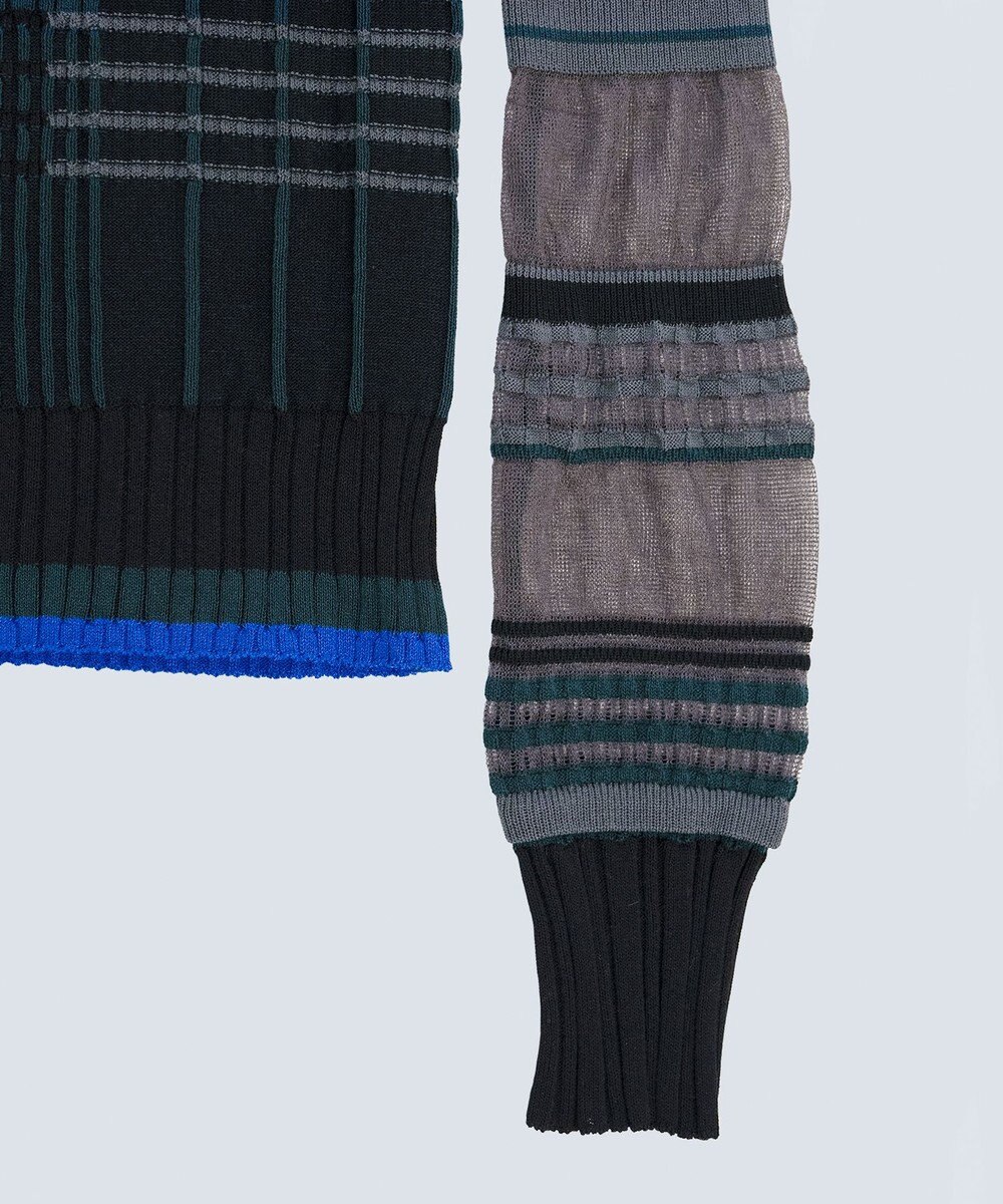 COQ CONCORD カラーブロックリブニット 