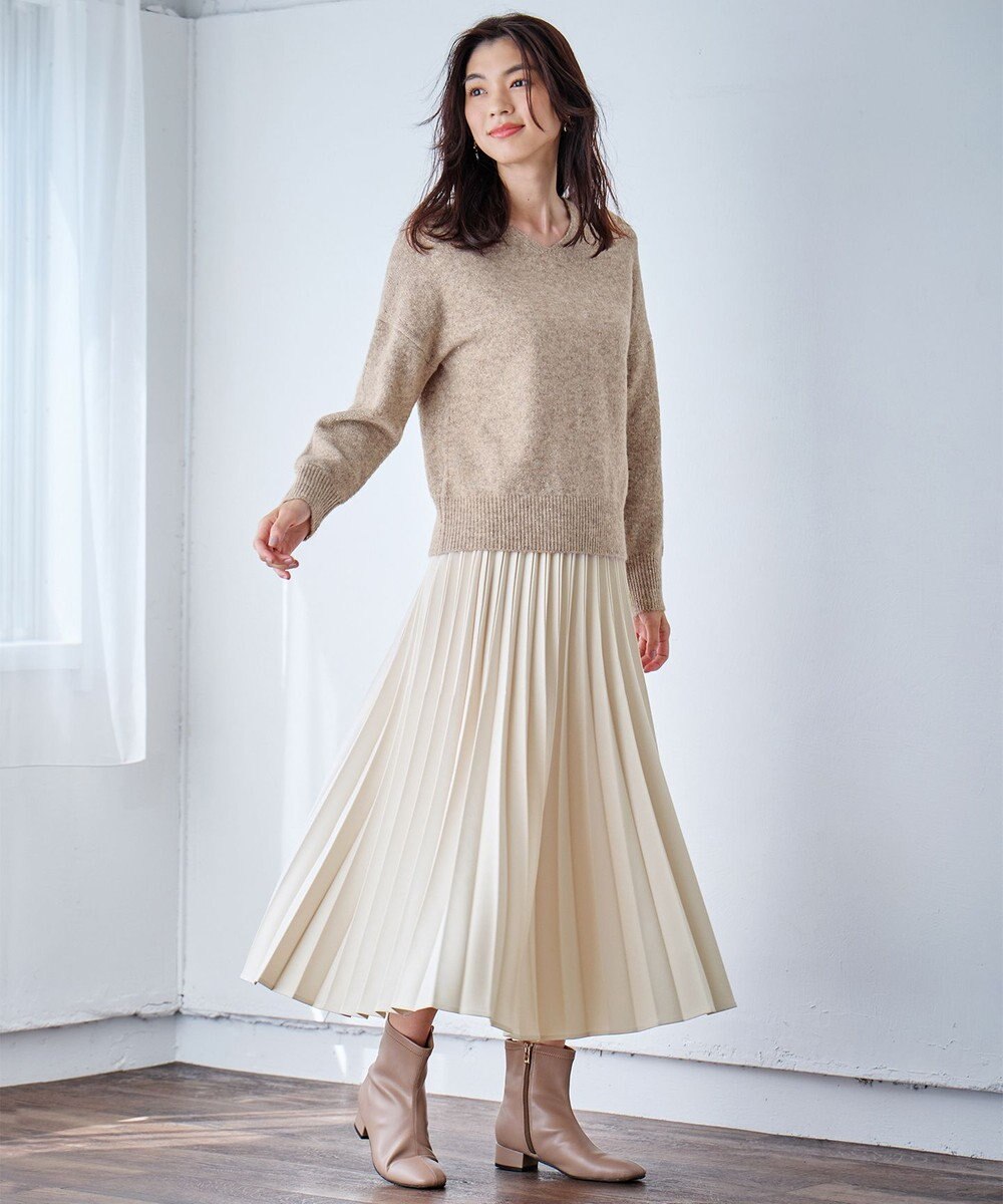 ANY シャイニースパンコールVネックニット 