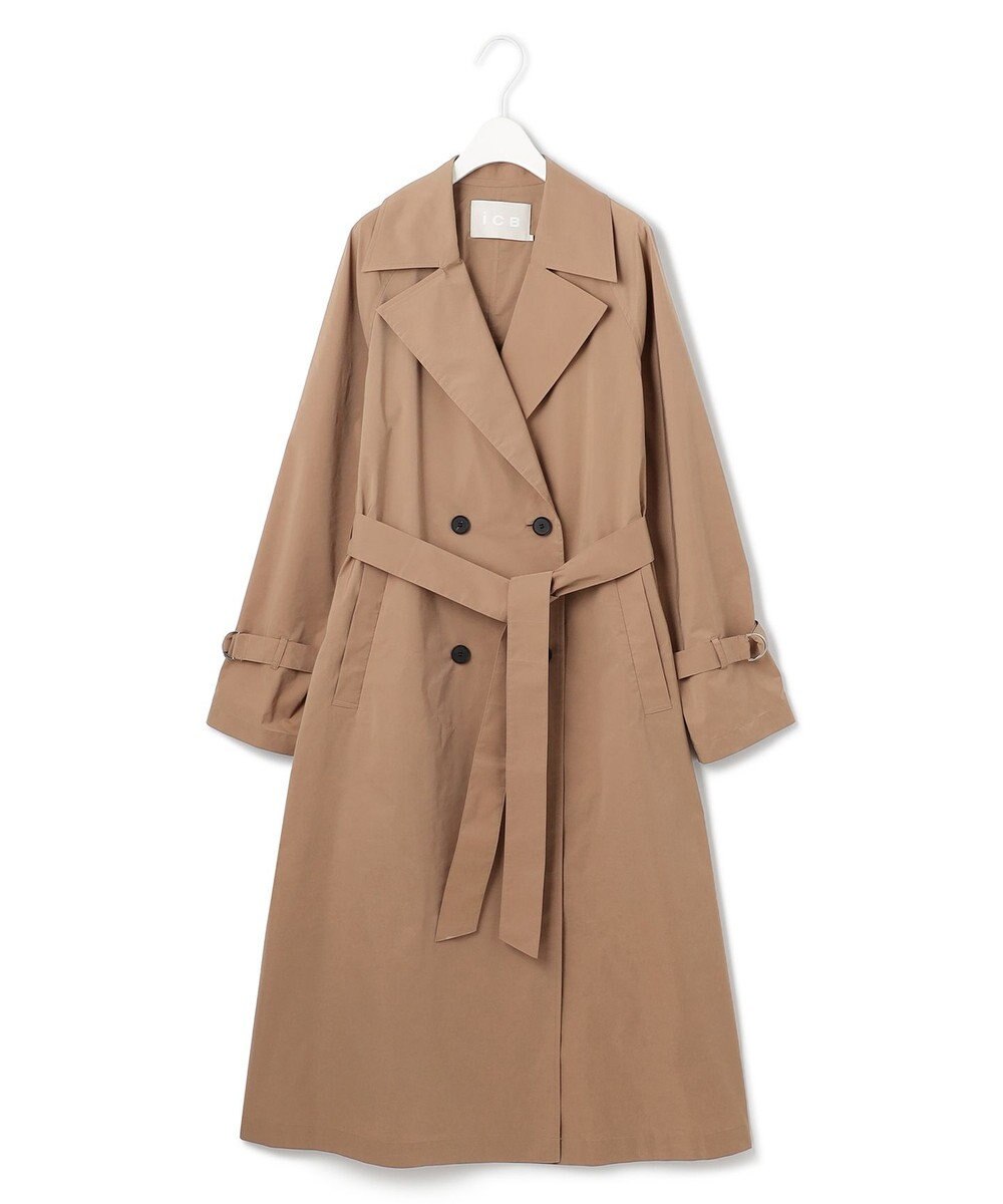 ICB 【撥水加工】 メモリーストレッチタフタ トレンチコート 