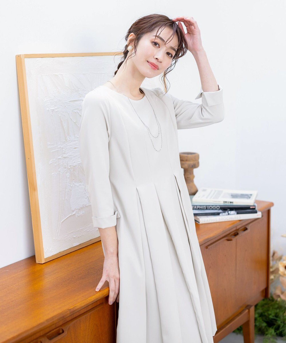 Tiaclasse L 【ダブルクロス】【洗える】ラインワンピース 