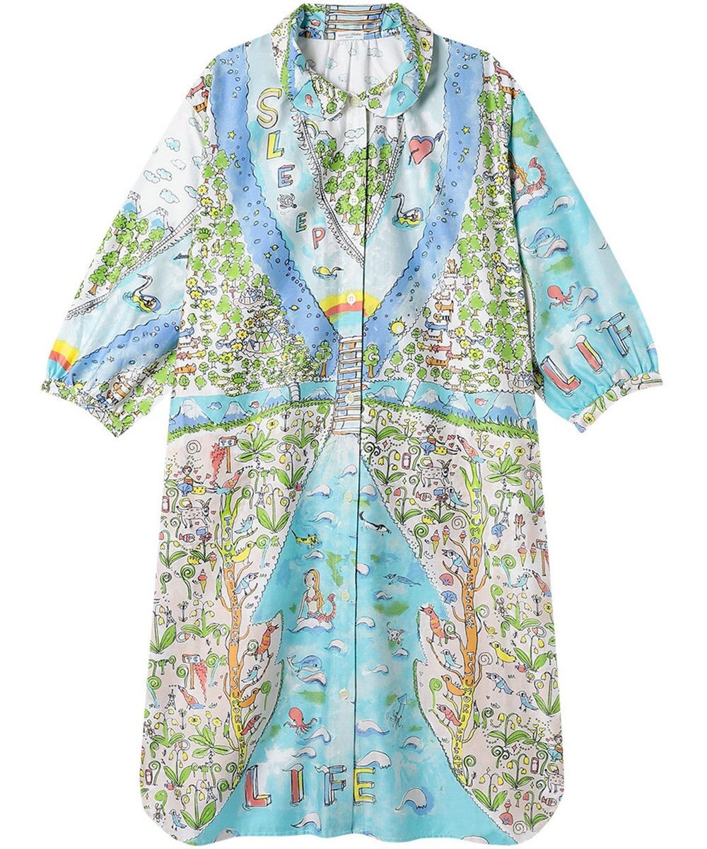 tsumori chisato SLEEP ツモリチサト ワンピース 綿100%(本体) サテン 8分袖 長袖 ロング丈 レディース UNX207/ワコール 