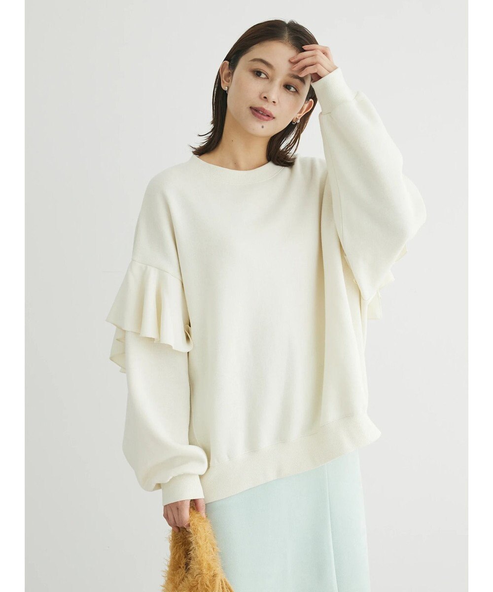 Green Parks ・ＳＵＧＡＲ　ＳＰＯＯＮ　ラッフルショルダースウェット 