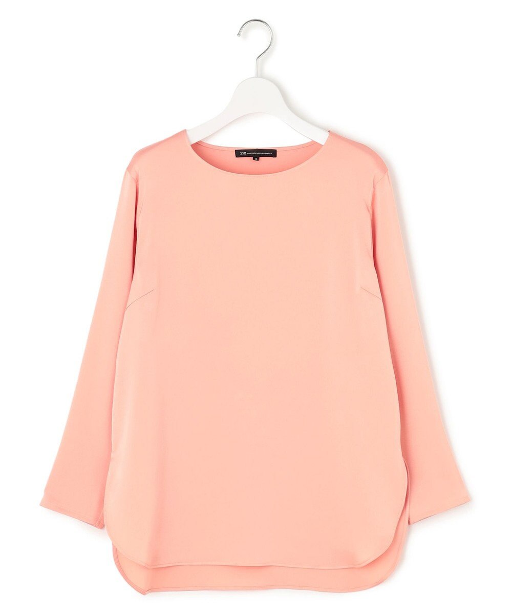23区 L 【洗える】サテン ロングスリーブ Tシャツ 
