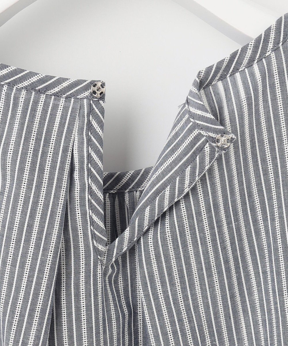 J.PRESS LADIES 【洗える】BEZ空羽ストライプ クルーネック ブラウス 