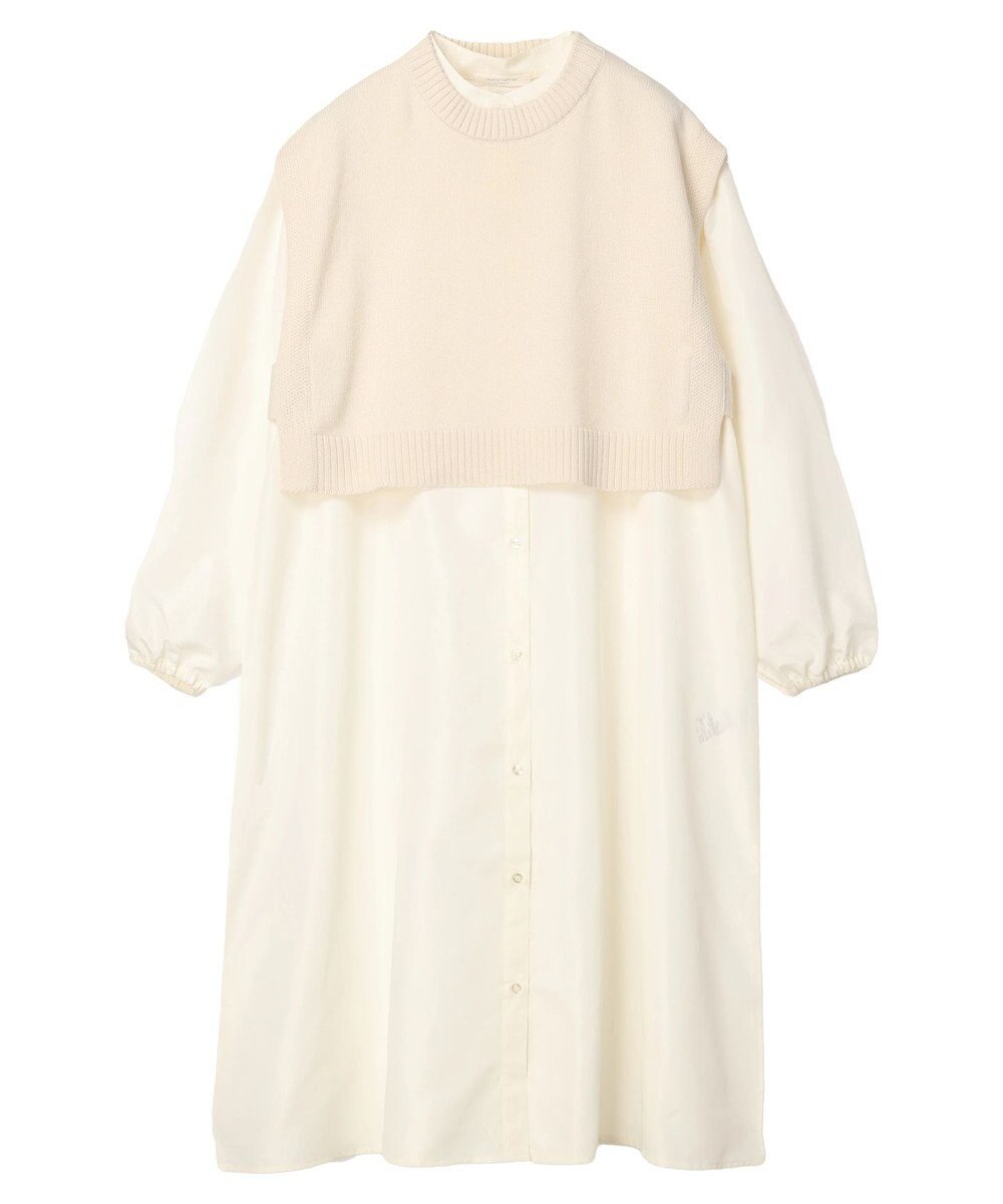 Green Parks ＳＥＴ２点　ニットベスト＋シャツワンピース 