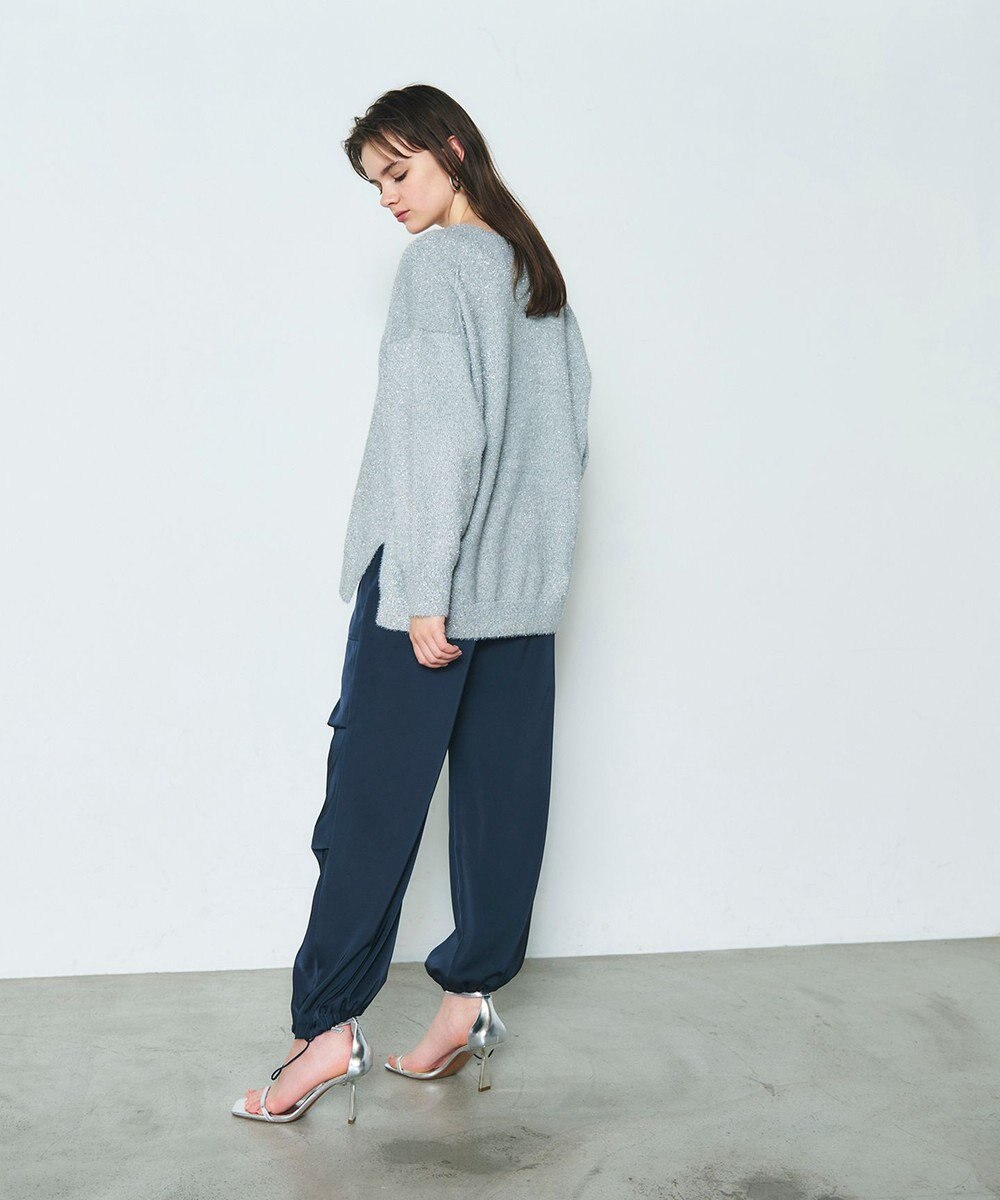 GRACE CONTINENTAL ラメVネックニットトップ 