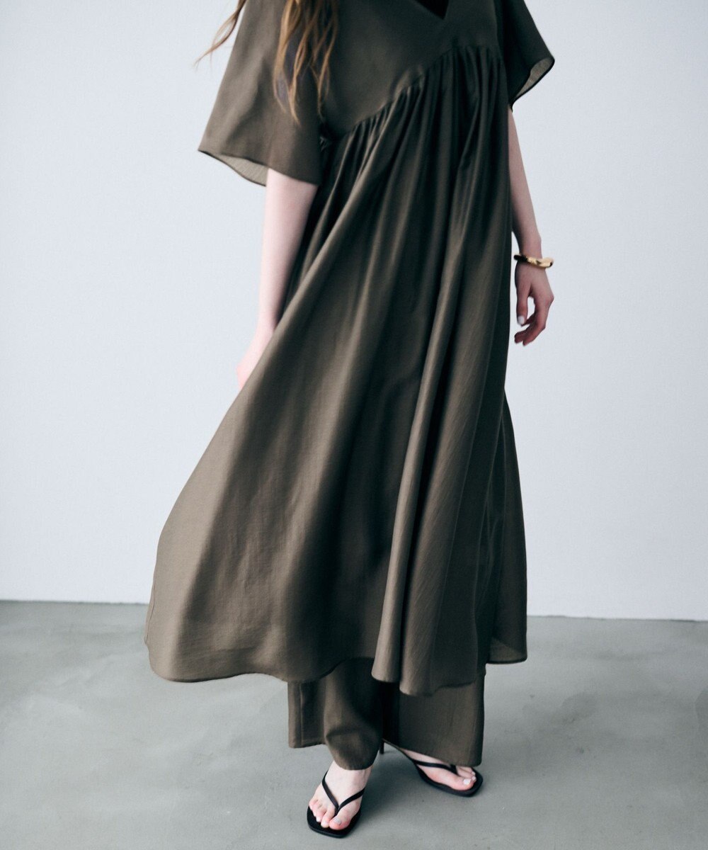 uncrave リヨセルシルクローン ギャザーパンツ 