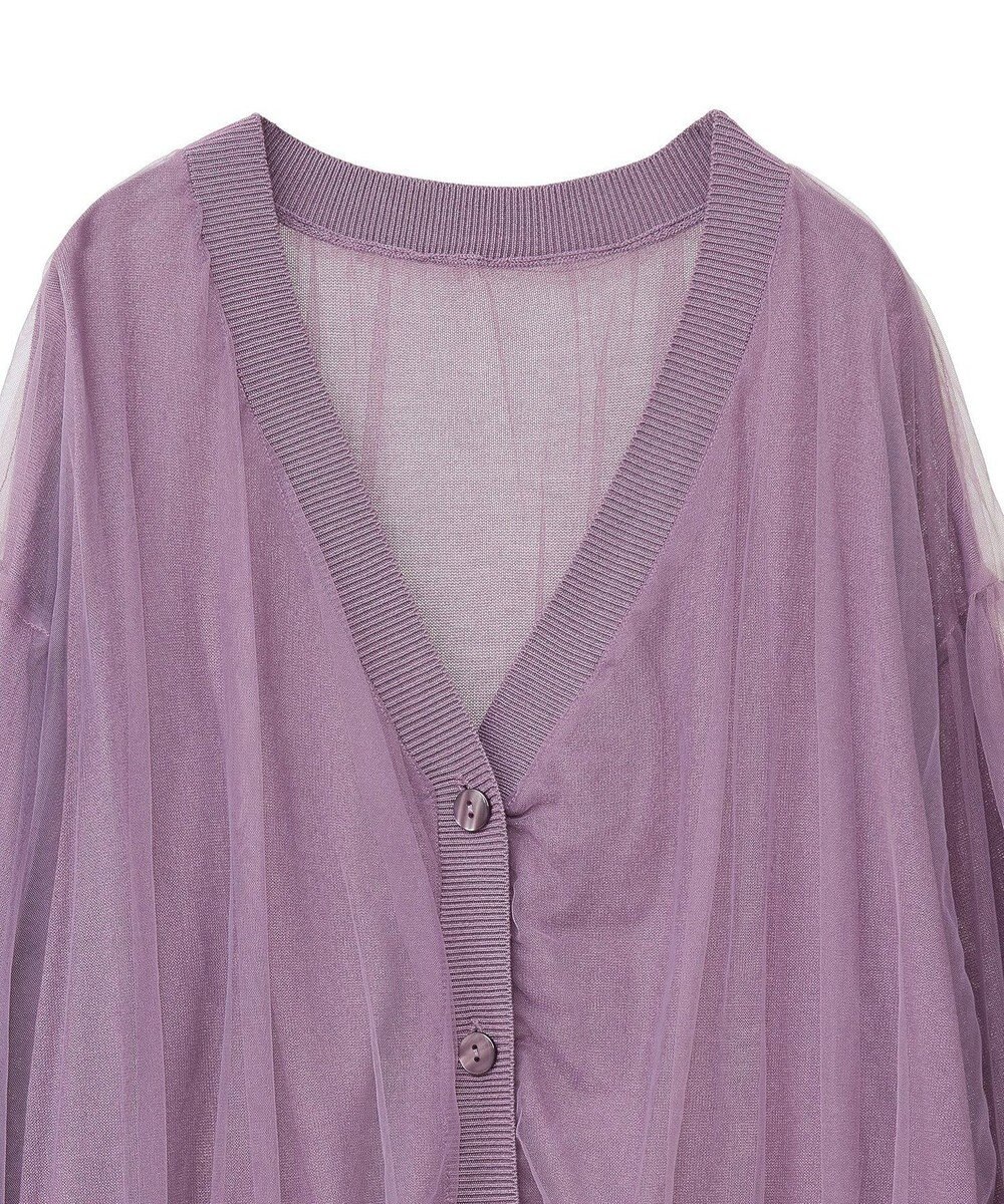 earth music&ecology チュールレイヤードカーディガン 