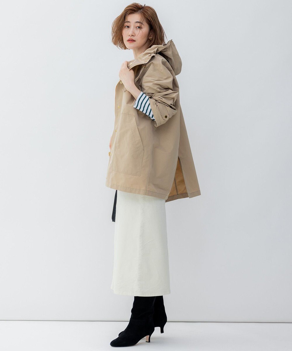 23区 S 【洗える/撥水加工】ブライトウェザークロス フーテッド アウター 