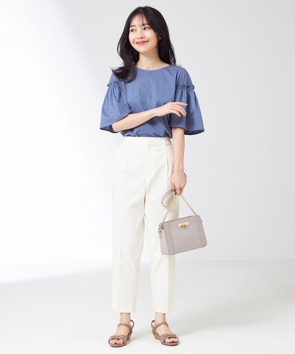 ANY SIS シルケットストライプ フレアスリーブ カットソー 