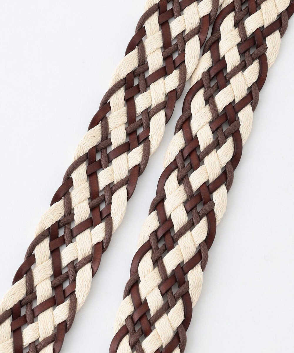 JOSEPH ABBOUD 【イタリア素材/日本製】レザーミックスブレイド ベルト 