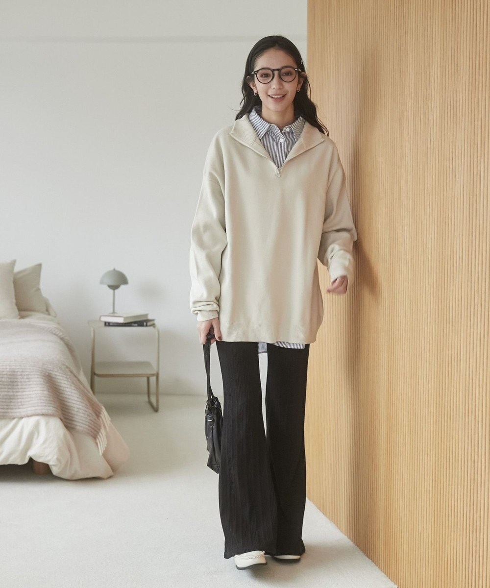 WEGO 【ユニセックス着用ITEM】ミラノリブハーフジッププルオーバー 