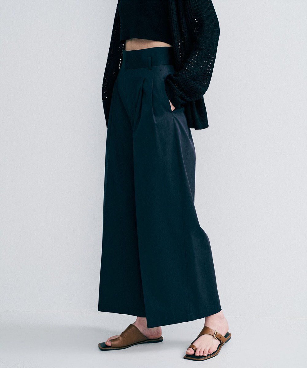 uncrave コットンクロスプレーン ワイドトラウザー 