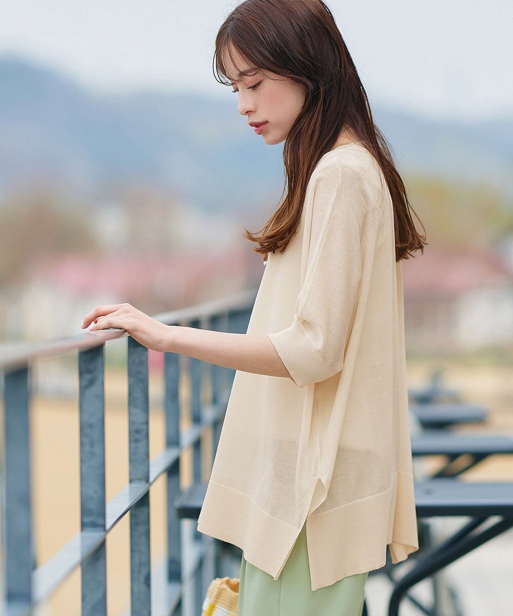 Tiaclasse 【洗える】サラサラUVシアーニットドルマントップス 