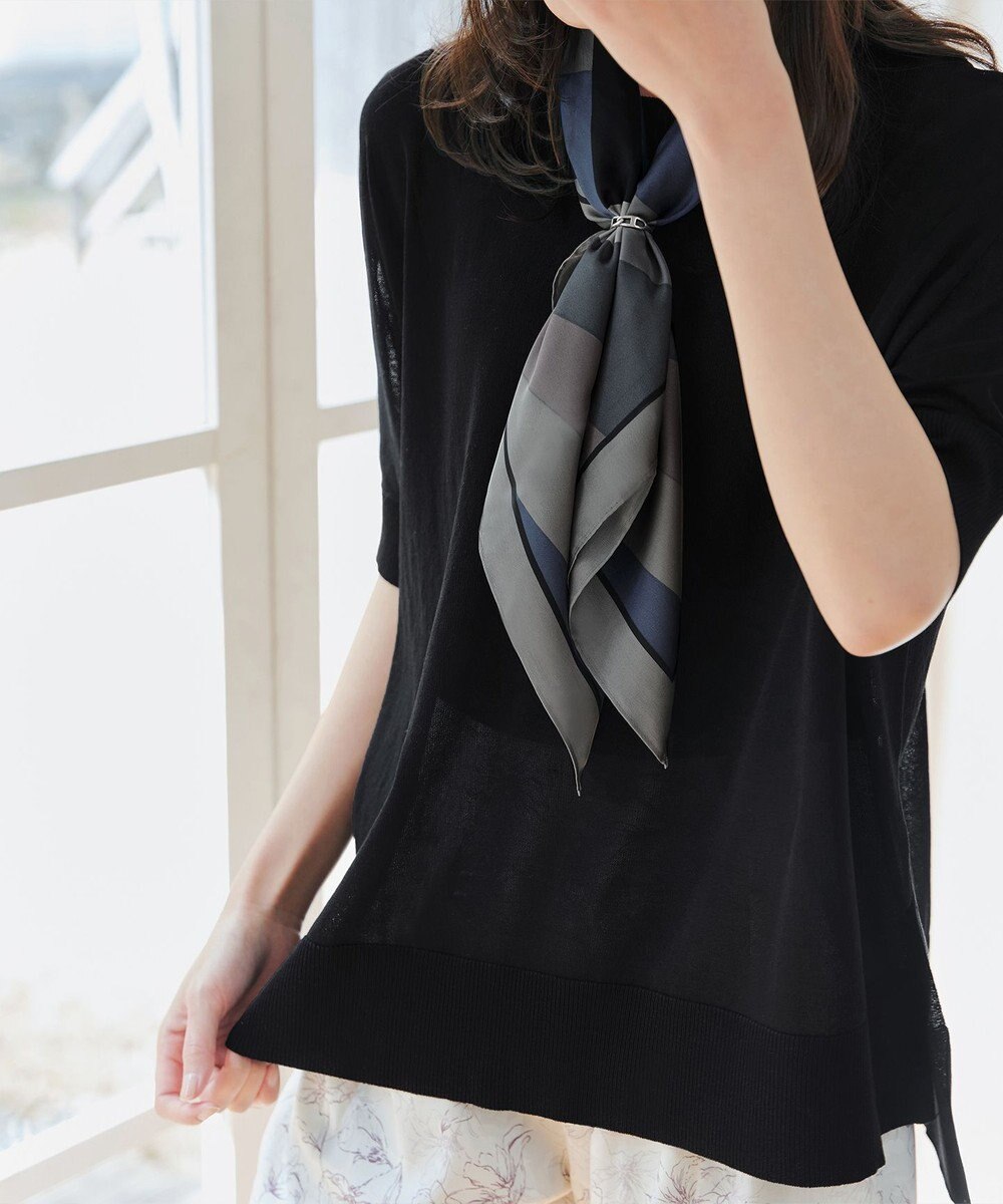 Tiaclasse 【洗える】サラサラUVシアーニットドルマントップス 