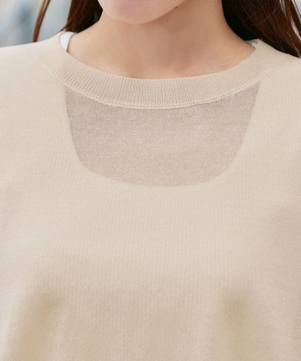 Tiaclasse 【洗える】サラサラUVシアーニットドルマントップス 