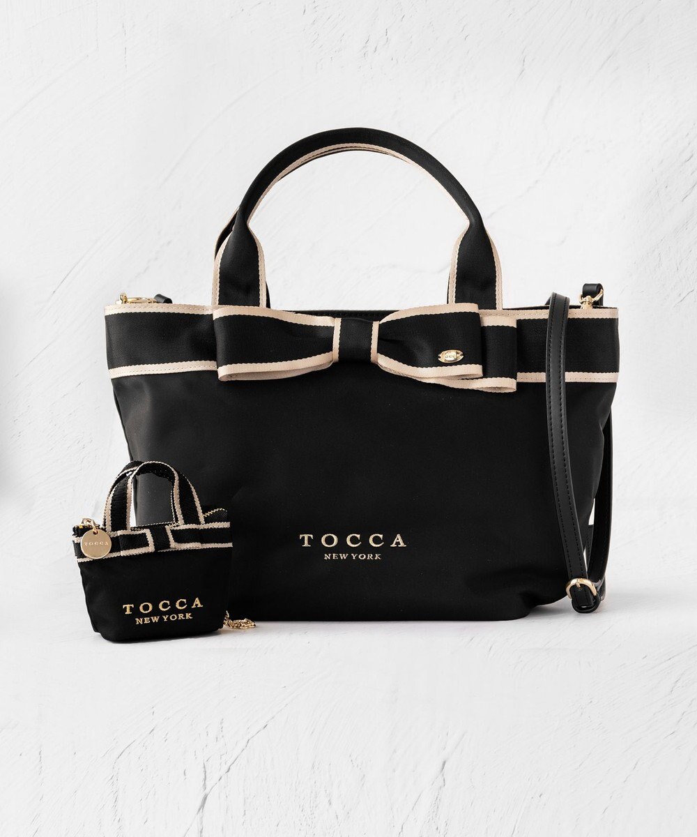 TOCCA 【新色に大人なベージュカラーが追加！】BICOLOR RIBBON MINI CHARM ミニチャームポーチ 