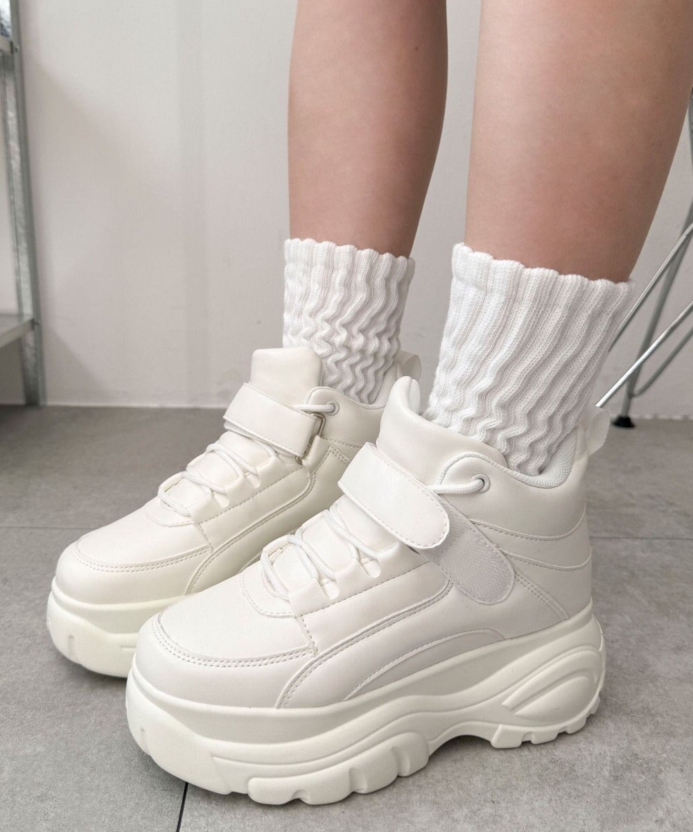 WEGO 【MLサイズ展開】ハイカットベルト厚底スニーカー 