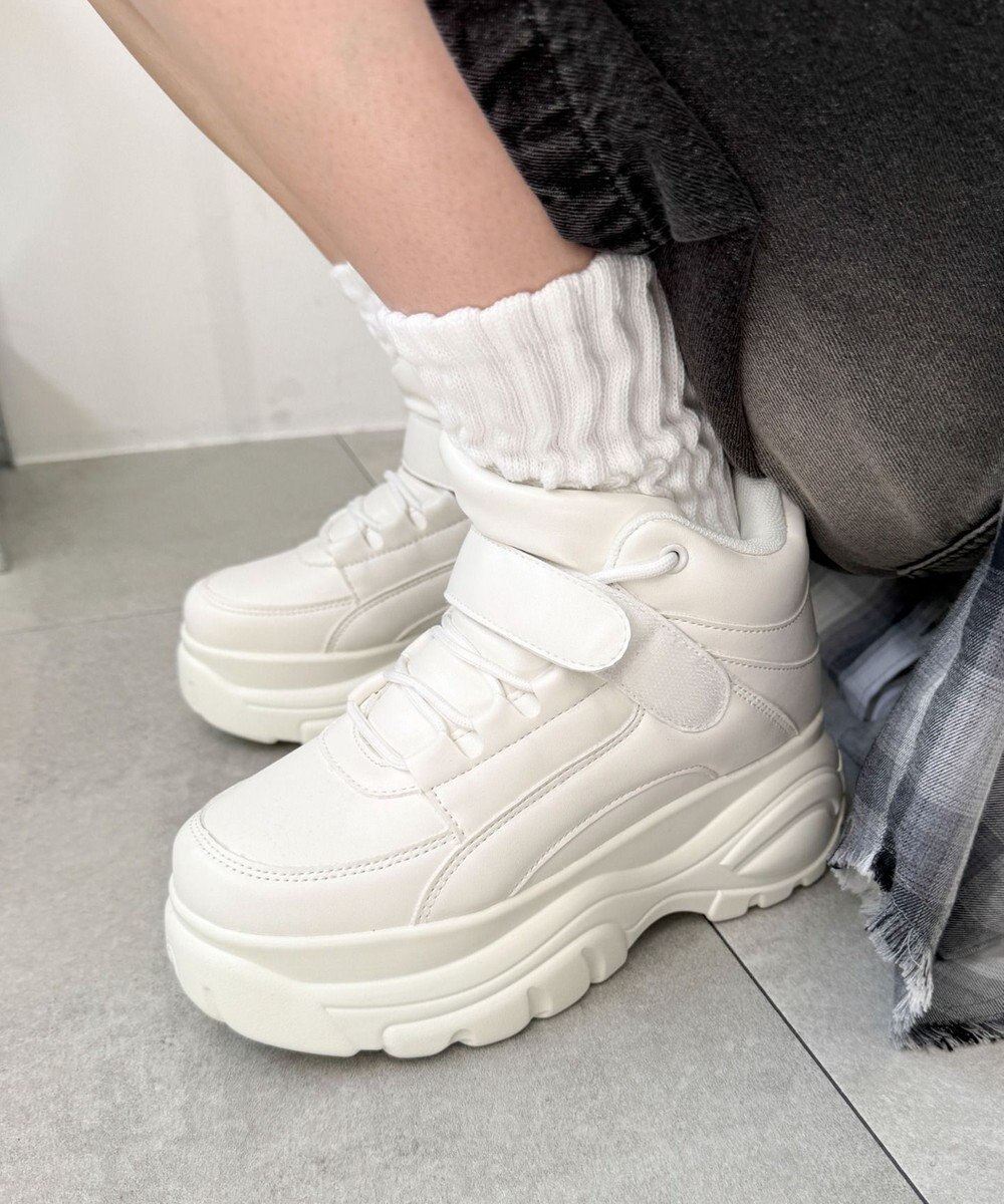 WEGO 【MLサイズ展開】ハイカットベルト厚底スニーカー 