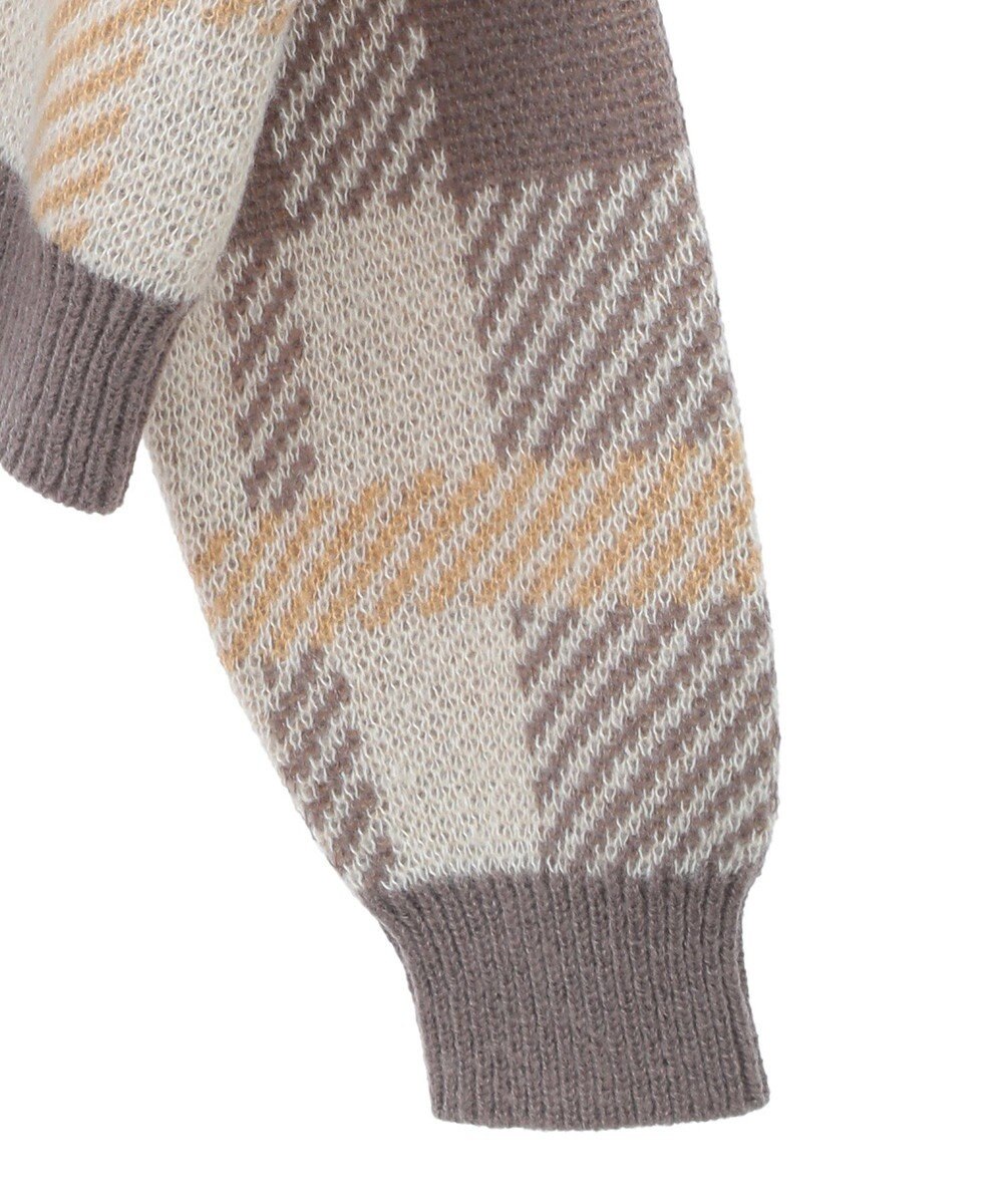 earth music&ecology チェックニットプルオーバー 