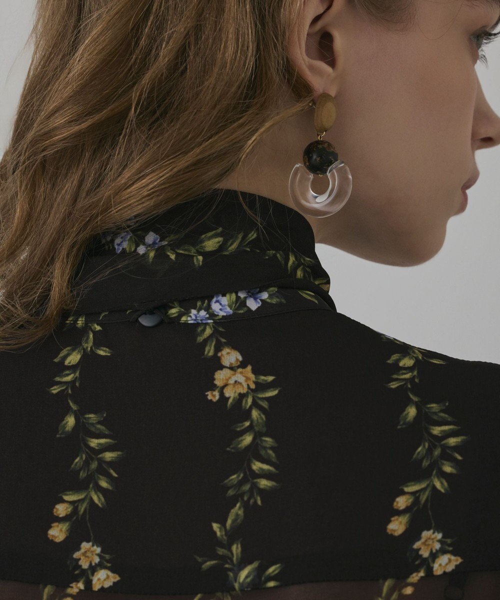 GRACE CONTINENTAL フラワープリントティアードワンピース 