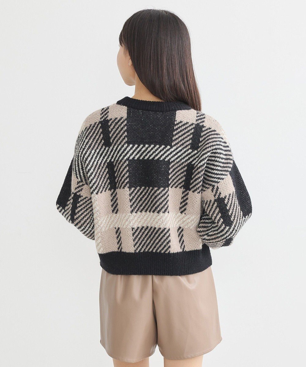 earth music&ecology チェックニットプルオーバー 