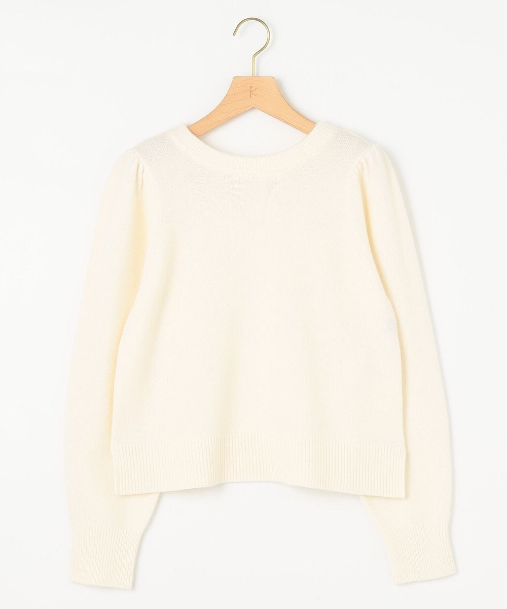 組曲 【8色展開・前後着用可】ウールカシミヤミックス パフスリーブ ニット 