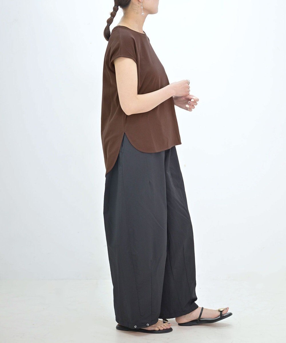 TOQUE 25SS新作〈大草直子さんアドバイザー〉スーピマコットンスムースフレンチノースリーブトップス 