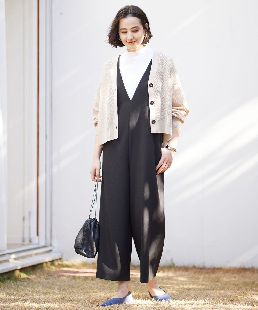 UNFILO L リネンリンクスメッシュ　カーディガン 