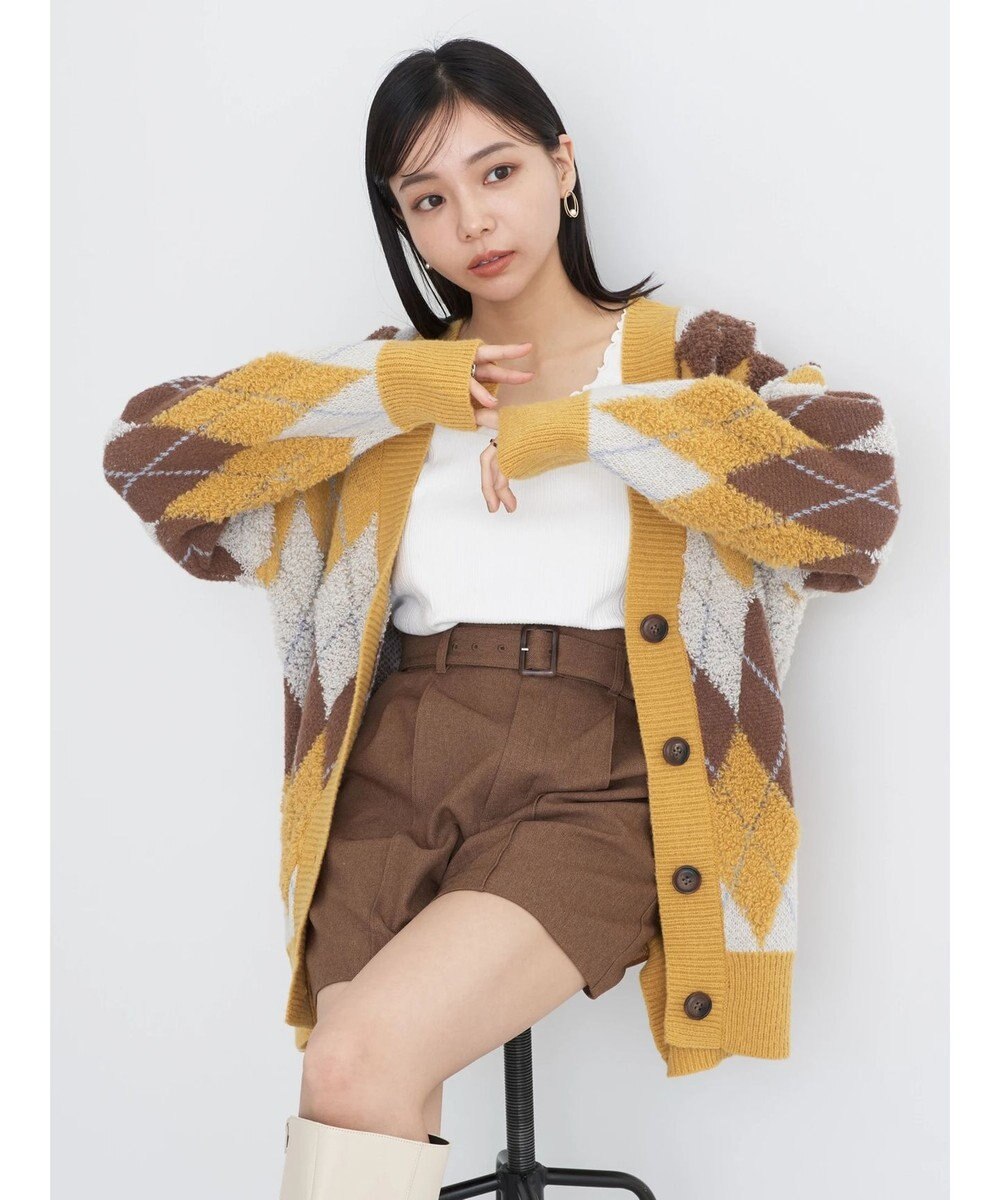 earth music&ecology ベルト付きショートパンツ 