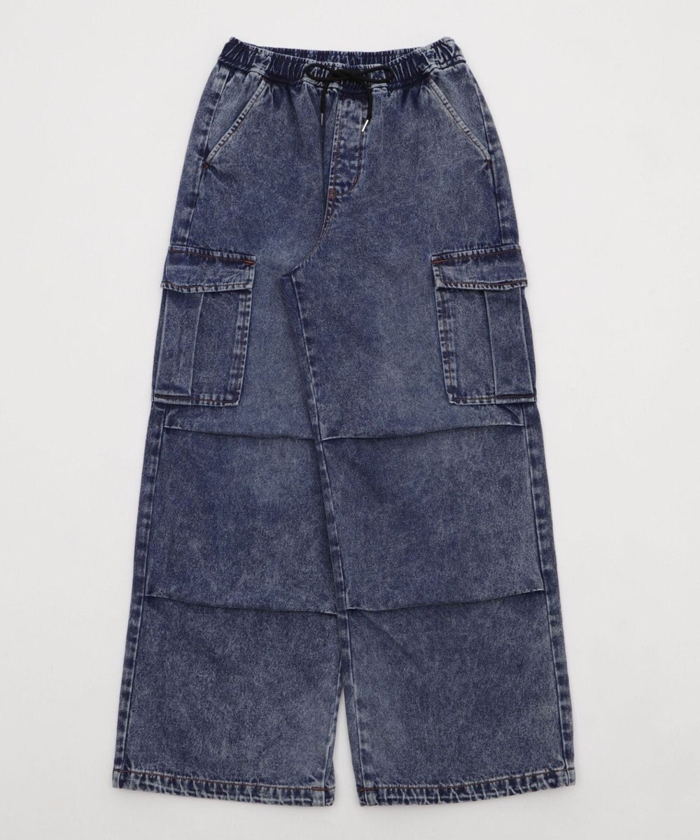 WEGO 【XS～Mサイズ展開/ウエストゴム 】デニムイージーパラシュートカーゴパンツ 
