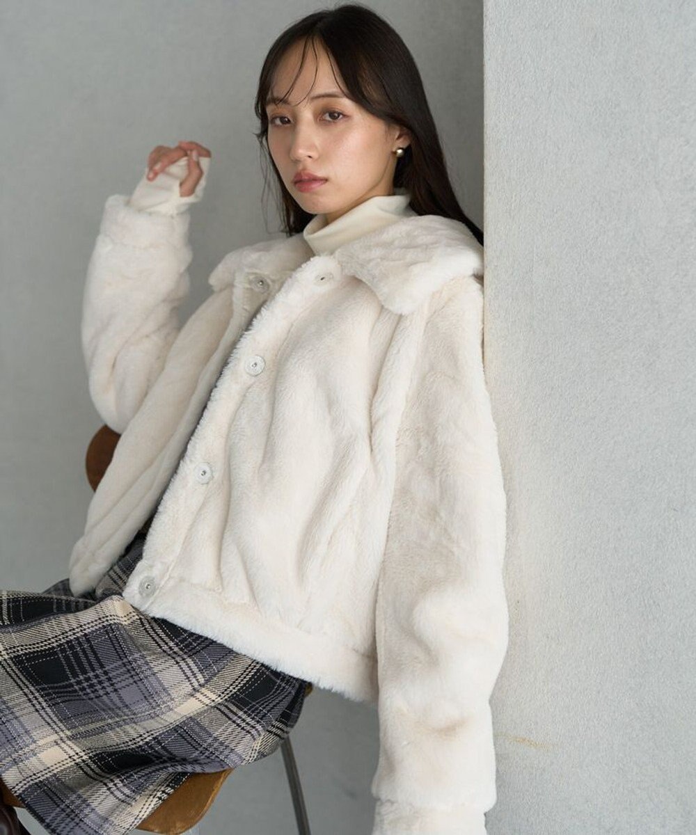 earth music&ecology ファーショートコート 