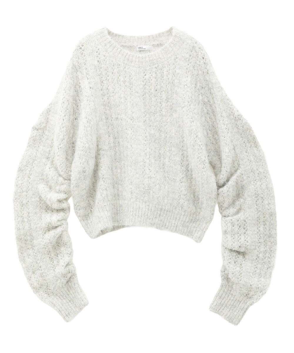CRAFT STANDARD BOUTIQUE シャーリングスリーブニットプルオーバー 