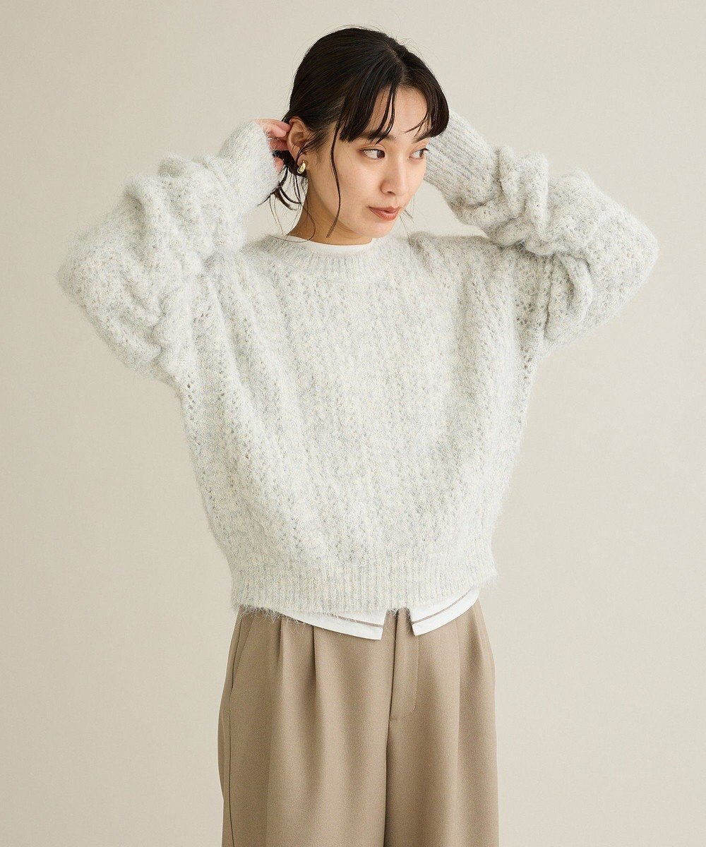 CRAFT STANDARD BOUTIQUE シャーリングスリーブニットプルオーバー 