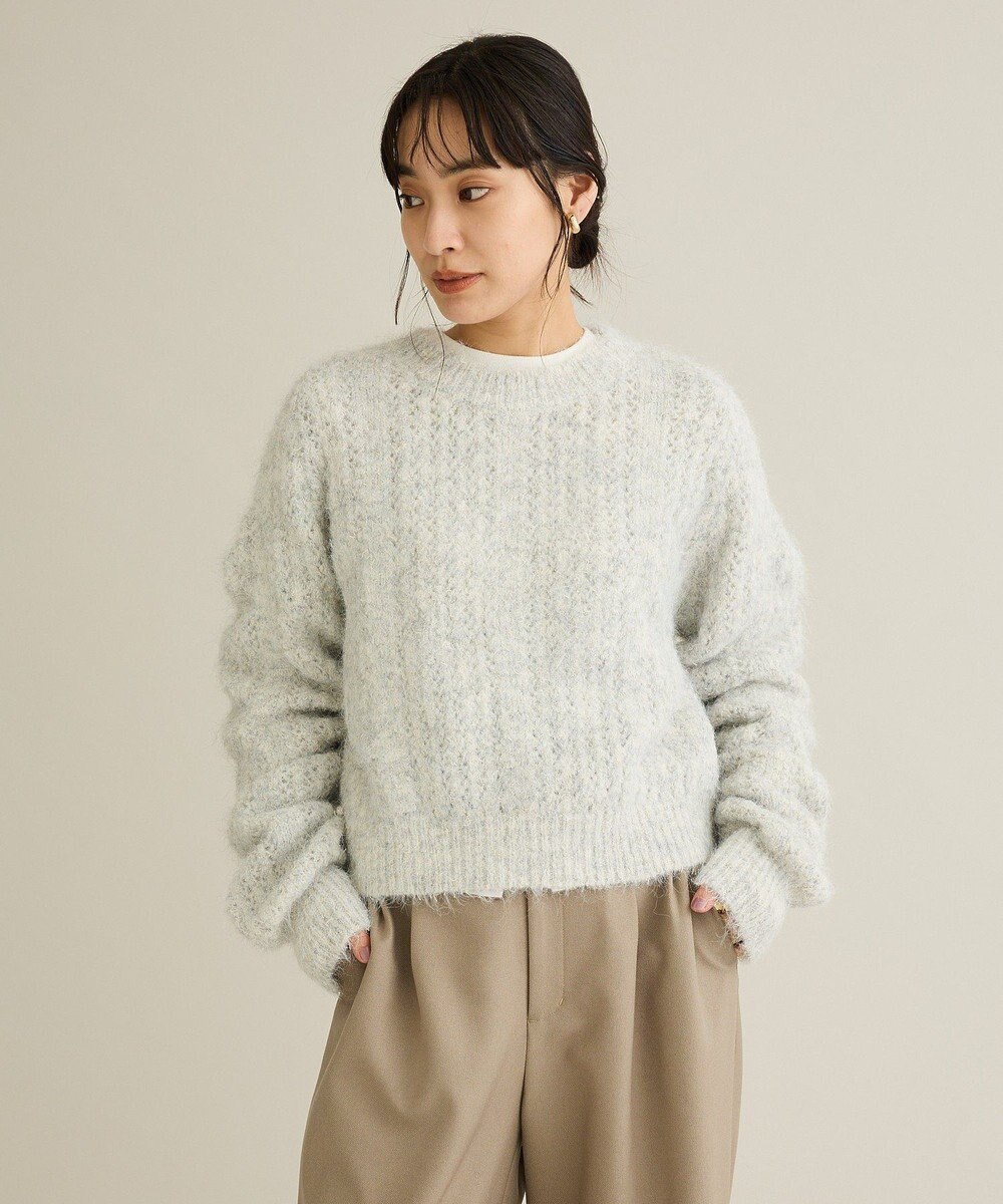 CRAFT STANDARD BOUTIQUE シャーリングスリーブニットプルオーバー 