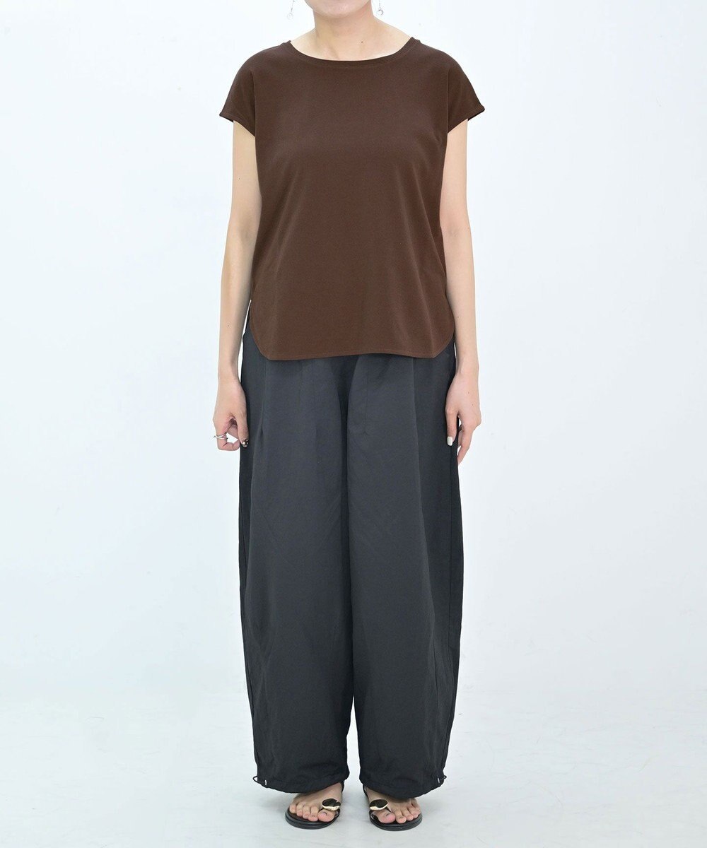 TOQUE 25SS新作〈大草直子さんアドバイザー〉スーピマコットンスムースフレンチノースリーブトップス 