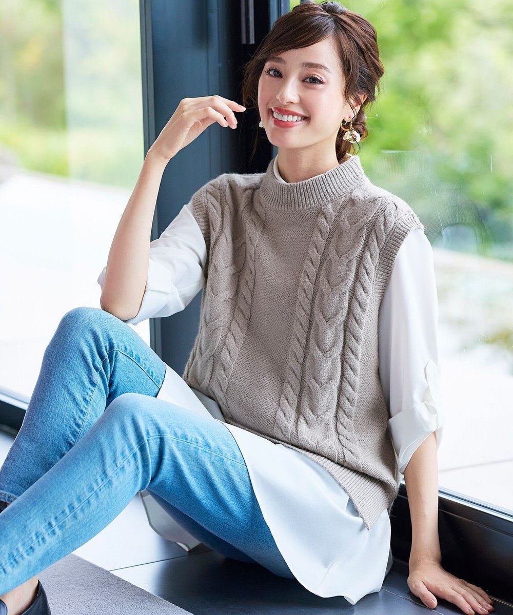 Tiaclasse 【洗える】フレアシャツチュニックブラウス 